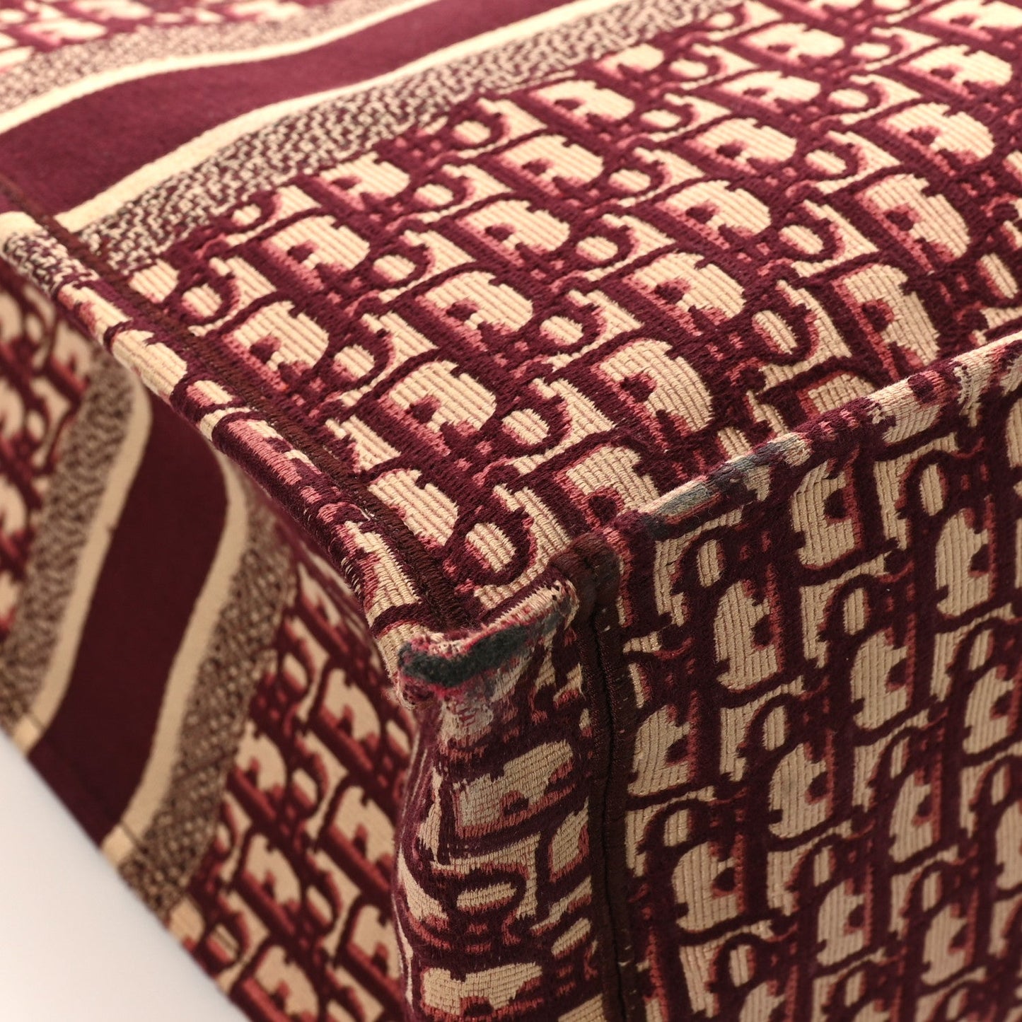 Christian Dior Oblique Large Book Tote Burgundy Multicolor