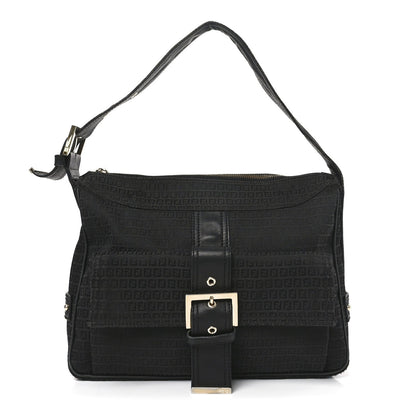 Fendi Zucchino Vitello Shoulder Bag Black