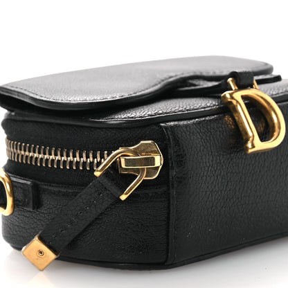 Christian Dior Goatskin Mini Saddle Shoulder Strap Pouch Black