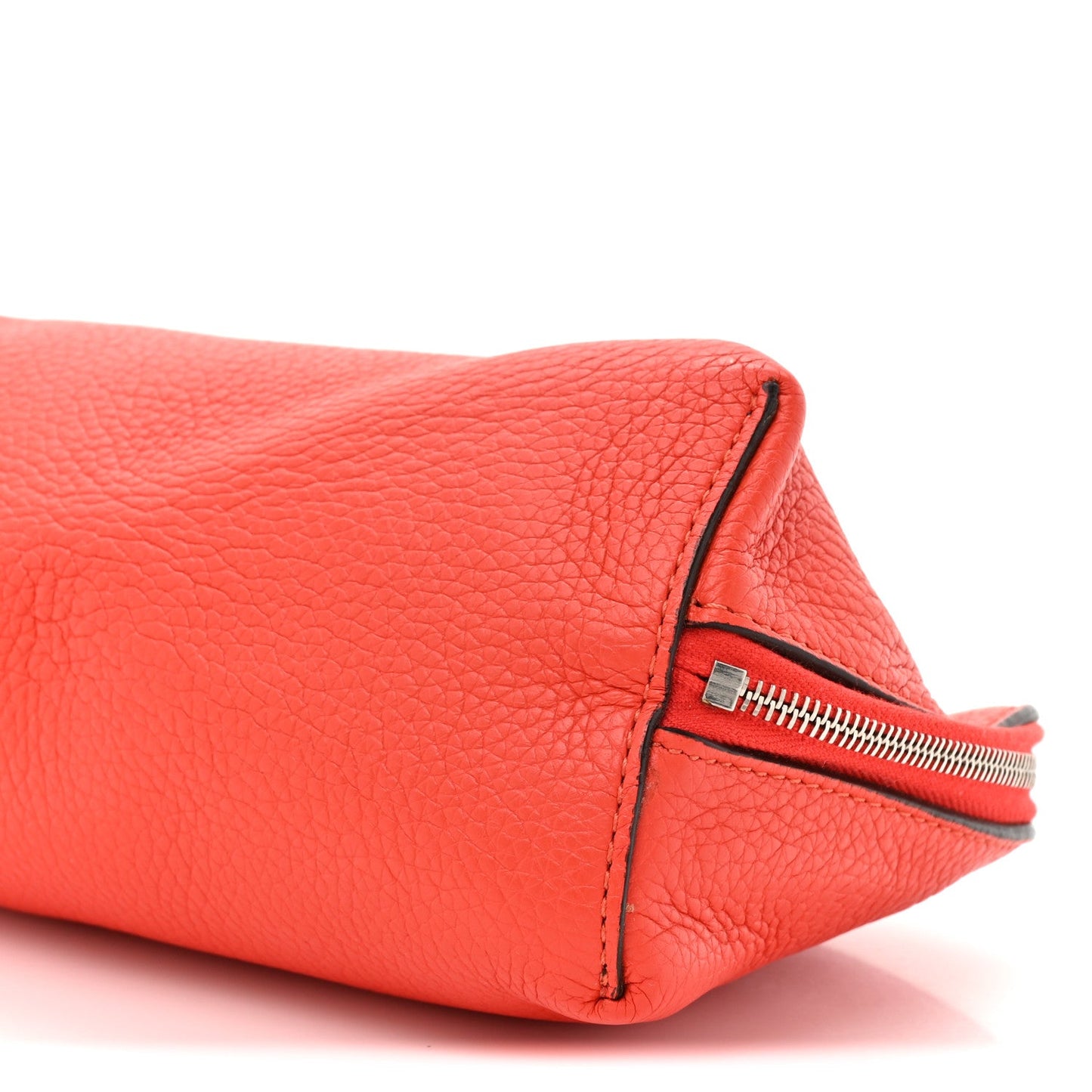 Celine Soft Grained Calfskin Cosmetic Pouch Bag Red