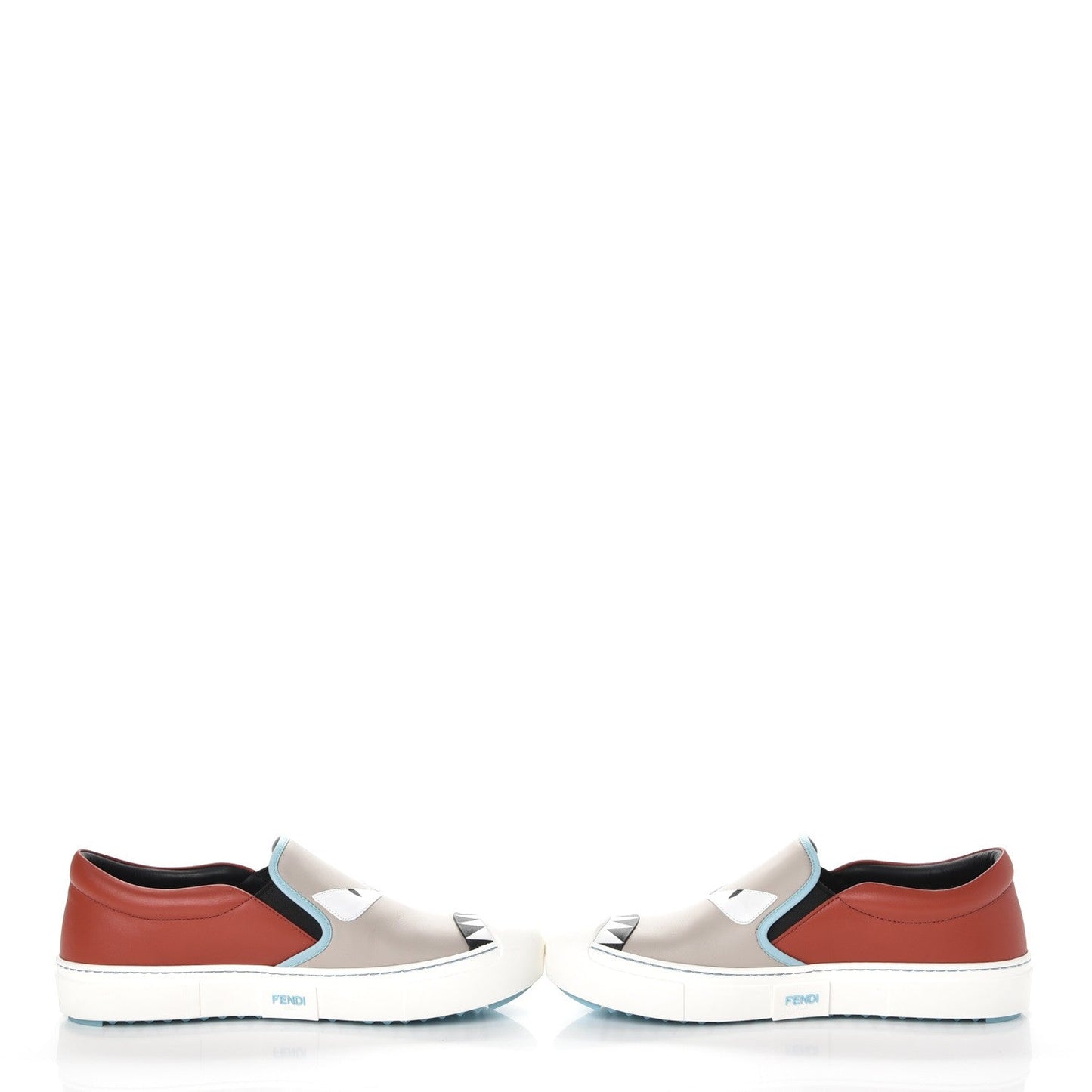 Fendi Vitello Elite Calfskin Monster Bug Slip On Sneakers 39 Multi