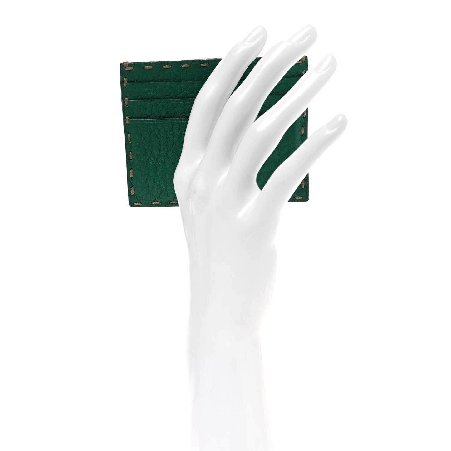 Fendi Cuoio Romano Selleria Card Holder Green