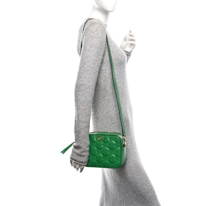 Gucci Calfskin GG Matelasse Shoulder Bag Spring Green Natural