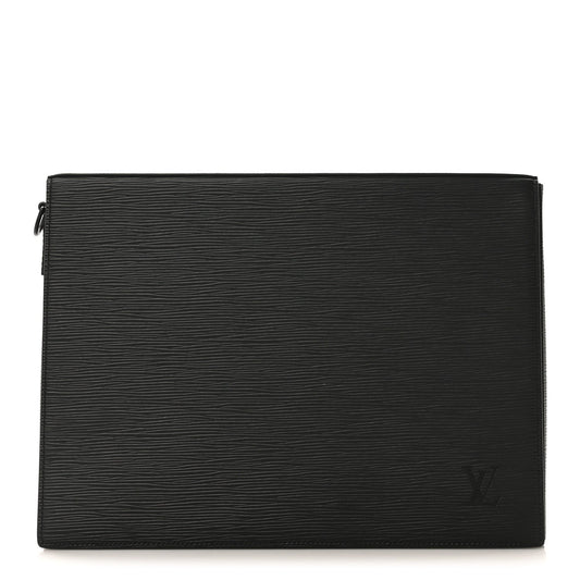 Louis Vuitton Epi Monogram Eclipse Porte Document Portfolio Black