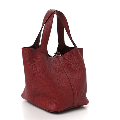 Hermes Taurillon Clemence Picotin Lock 22 MM Rouge H