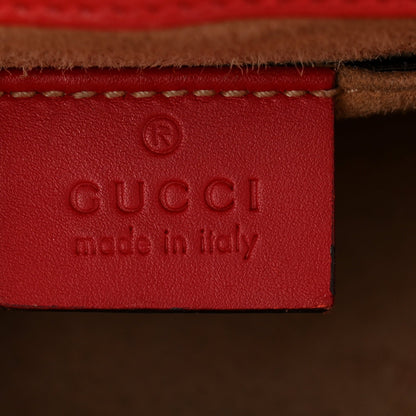 Gucci Calfskin Mini Sylvie Chain Shoulder Bag Hibiscus Red