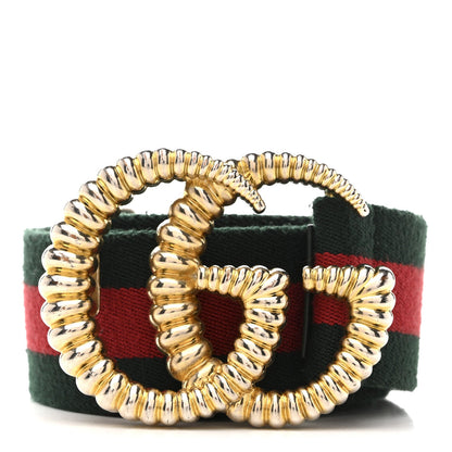 Gucci Canvas Torchon Double G Web Belt 100 40 Verde