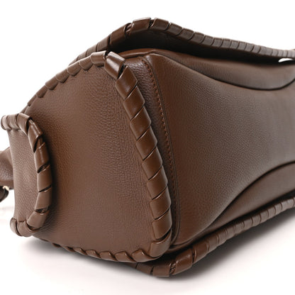 Chloe Grained Calfskin Nahir Shoulder Bag Nut