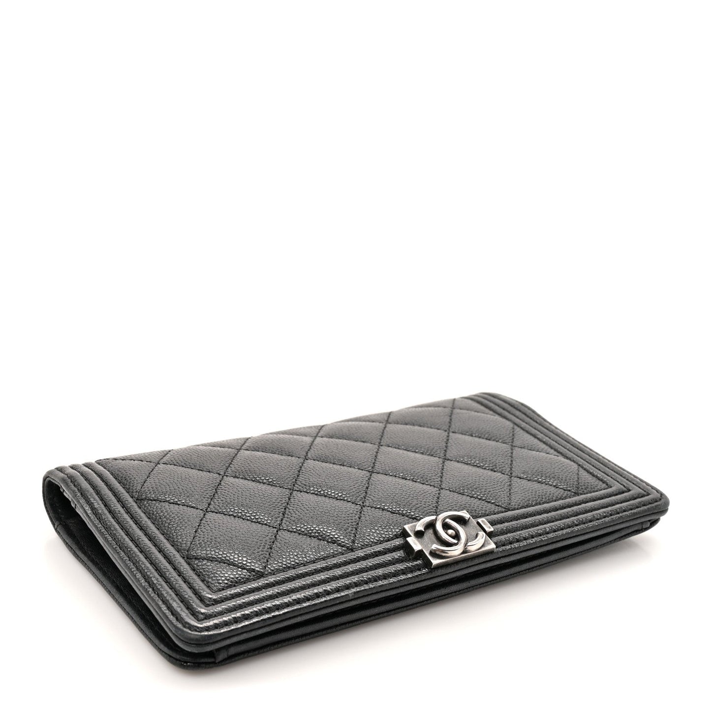 Chanel Caviar Quilted Boy Yen Wallet Black