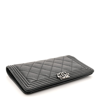 Chanel Caviar Quilted Boy Yen Wallet Black