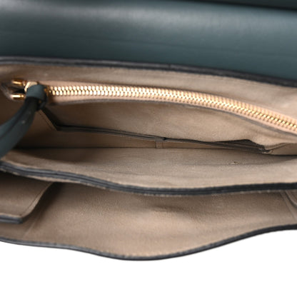 Chloe Suede Calfskin Medium Faye Shoulder Bag Cloudy Blue