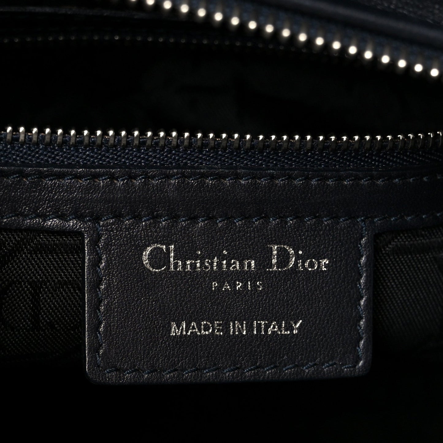 Christian Dior Lambskin Cannage Large Lady Dior Navy Blue