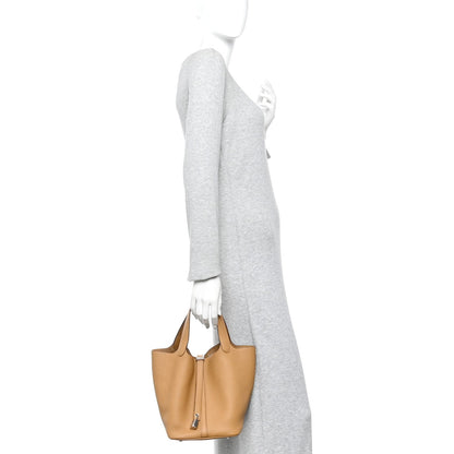 Hermes Taurillon Clemence Picotin Lock 22 Biscuit