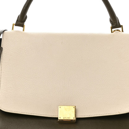 Celine Bullhide Smooth Calfskin Suede Medium Tri-Color Trapeze White Multicolor