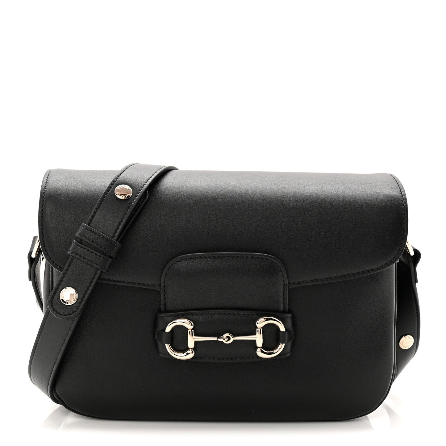 Gucci Ciny Lux Calfskin Horsebit 1955 Soft Small Shoulder Bag Black