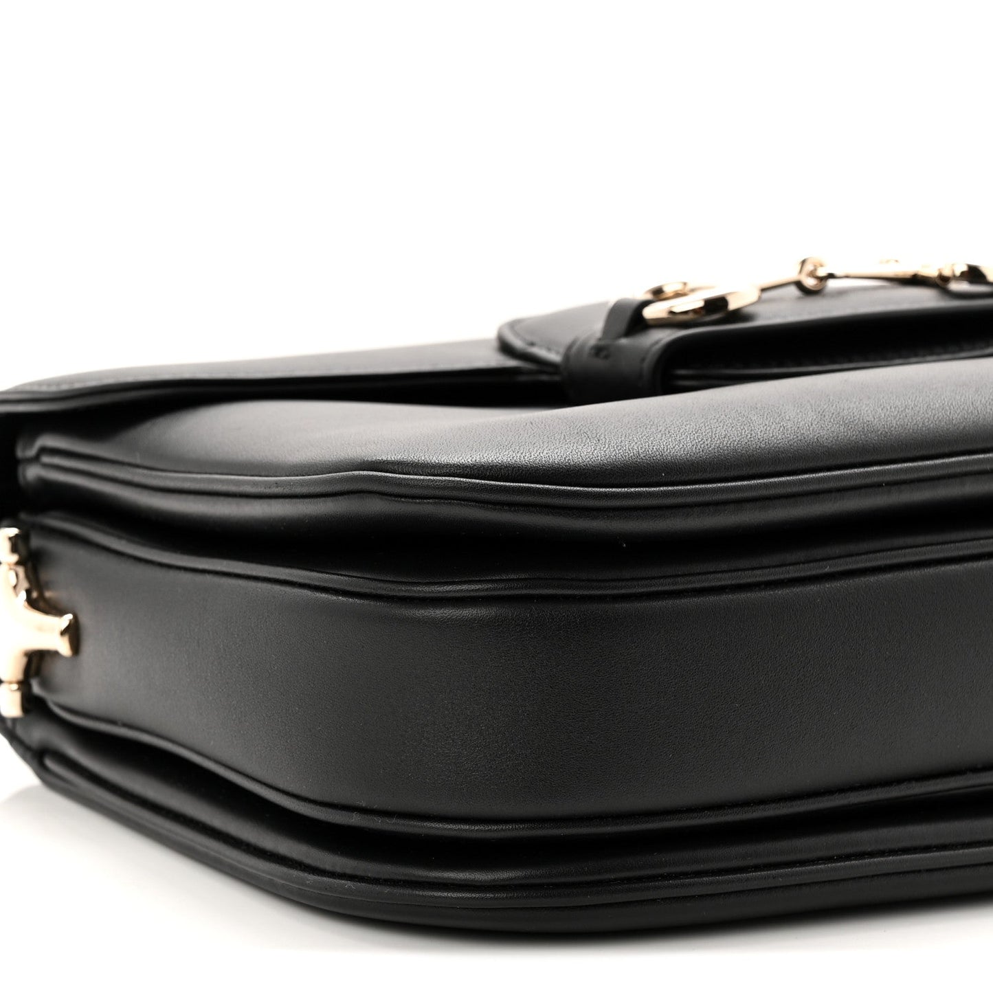 Gucci Ciny Lux Calfskin Horsebit 1955 Soft Small Shoulder Bag Black