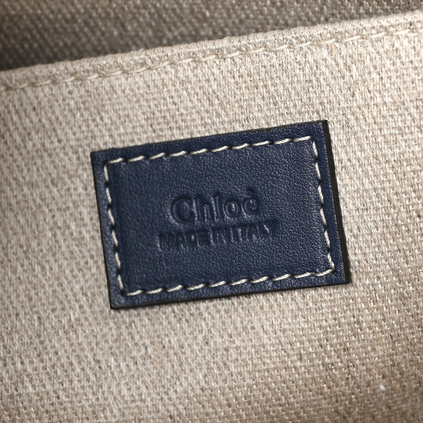 Chloe Suede Calfskin Medium Woody Ribbon Tote Navy