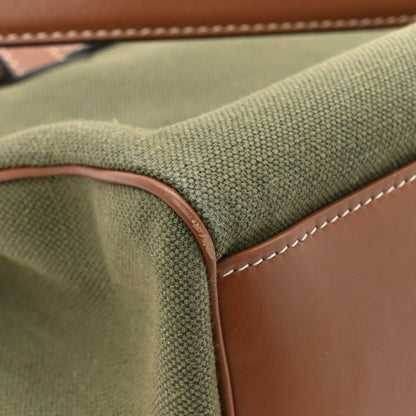 Celine Canvas Calfskin Medium Soft 16 Top Handle Bag Khaki Tan