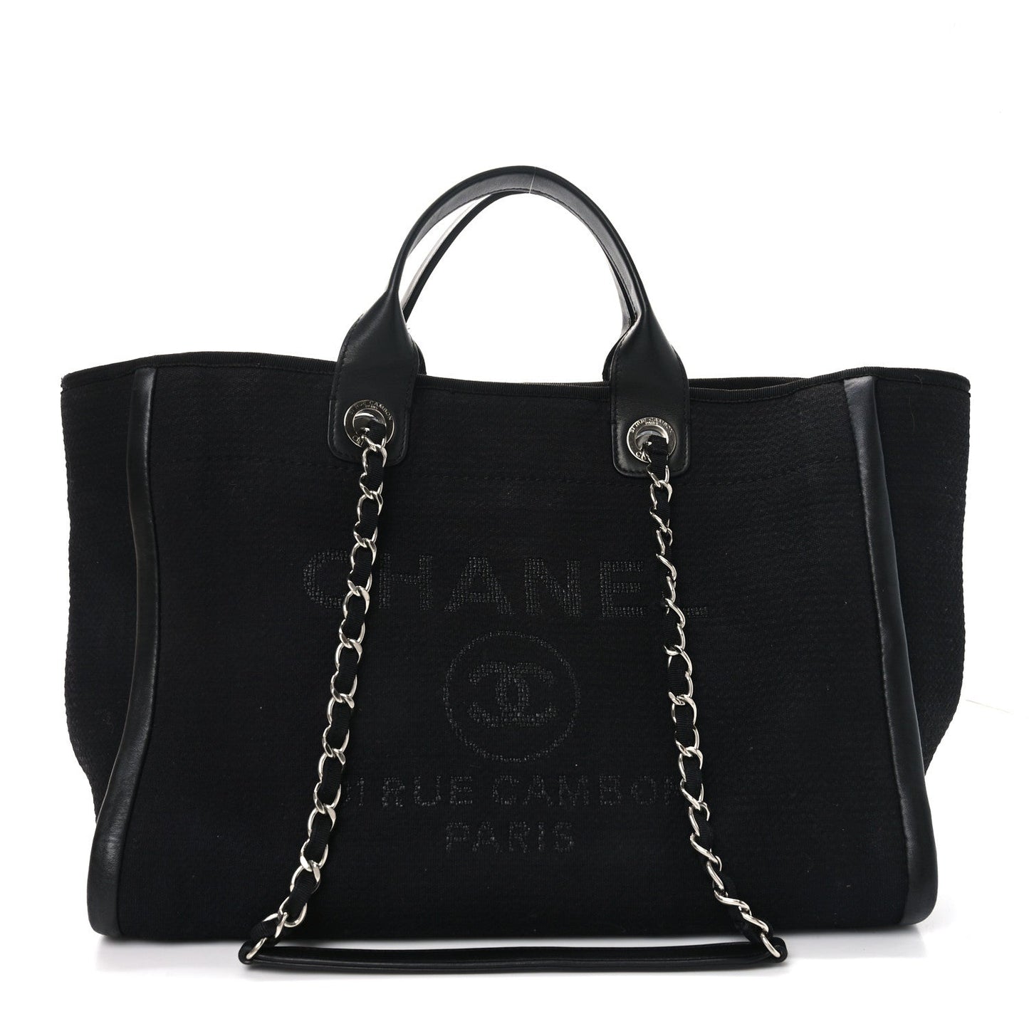 Chanel Canvas Medium Deauville Tote Black