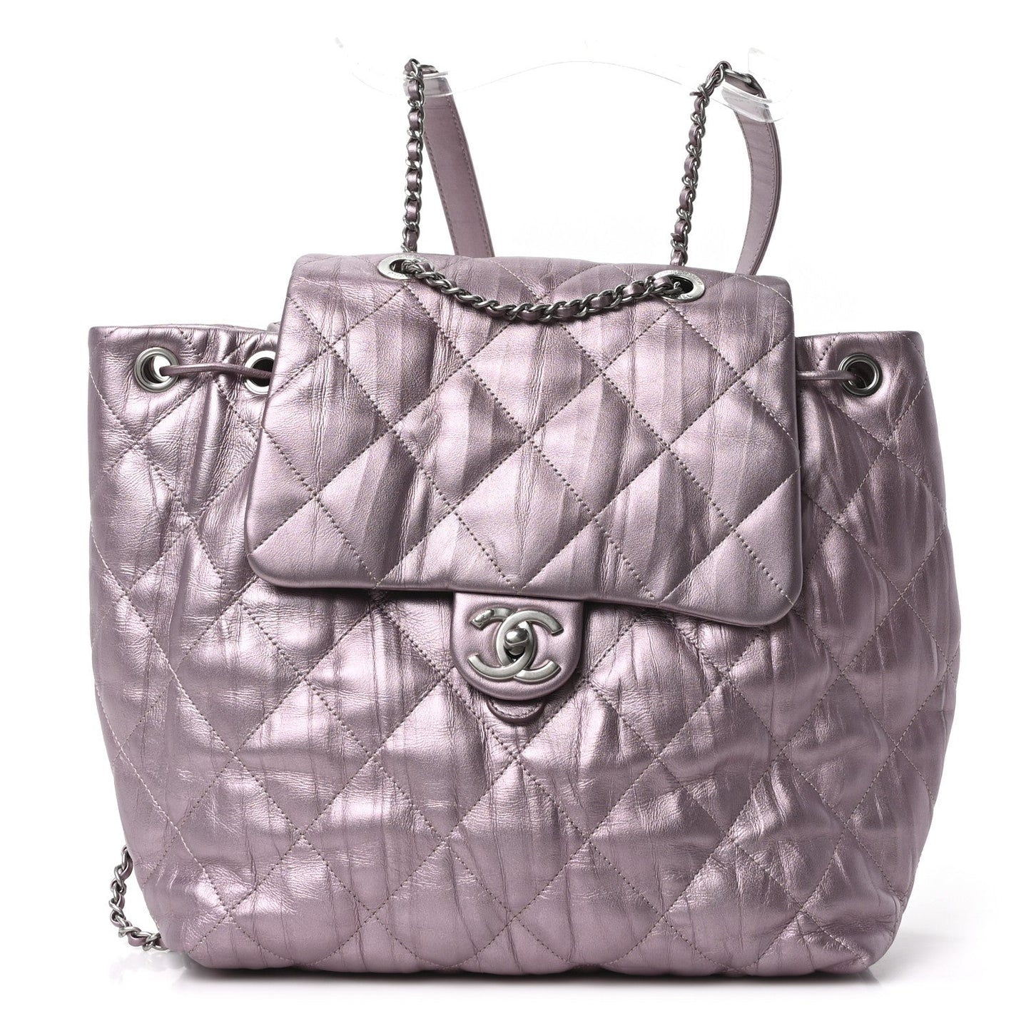 Chanel Iridescent Calfskin Quilted Ground Control Backpack Pink
