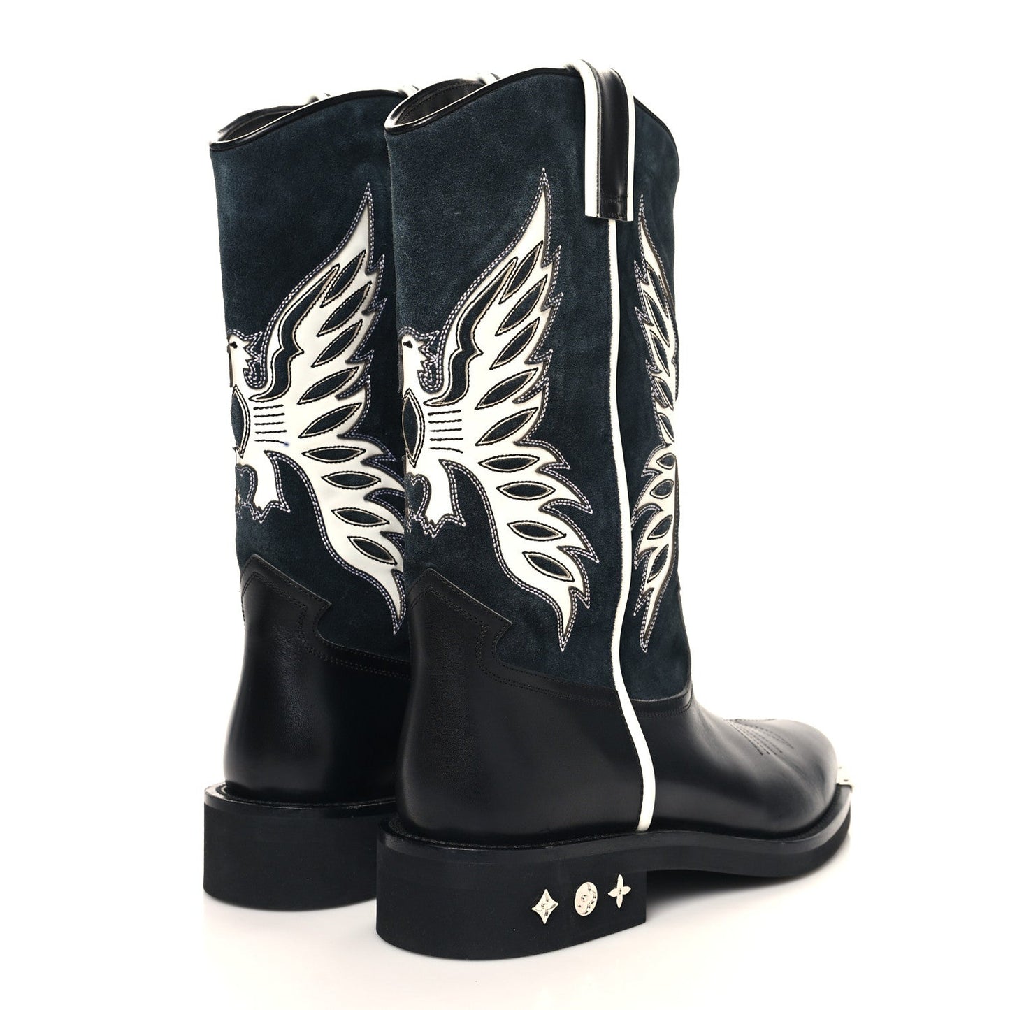 Louis Vuitton Calfskin Canyon Mens Cowboy Boots 9 Black