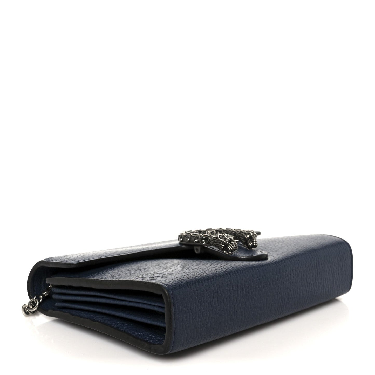 Gucci Dollar Calfskin Crystal Mini Dionysus Chain Wallet Blue Agata Black Diamond