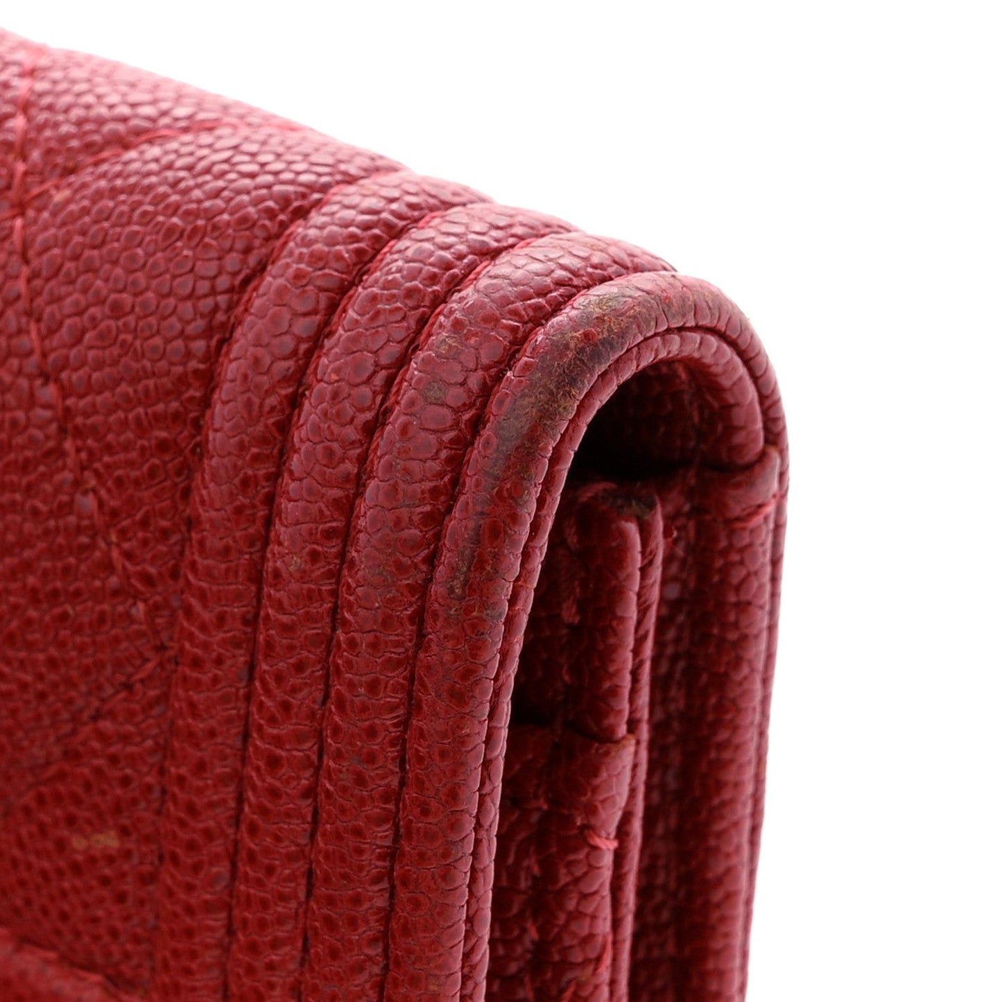 Chanel Caviar Quilted Boy Flap Card Holder Wallet Red
