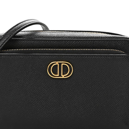 Christian Dior Grained Calfskin Caro Double Pouch Black