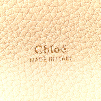 Chloe Shiny Grained Calfskin Medium Aby Day Shoulder Bag Blondie Beige