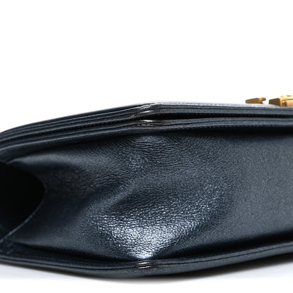 Chanel Metallic Calfskin Quilted Medium Boy Flap Grey