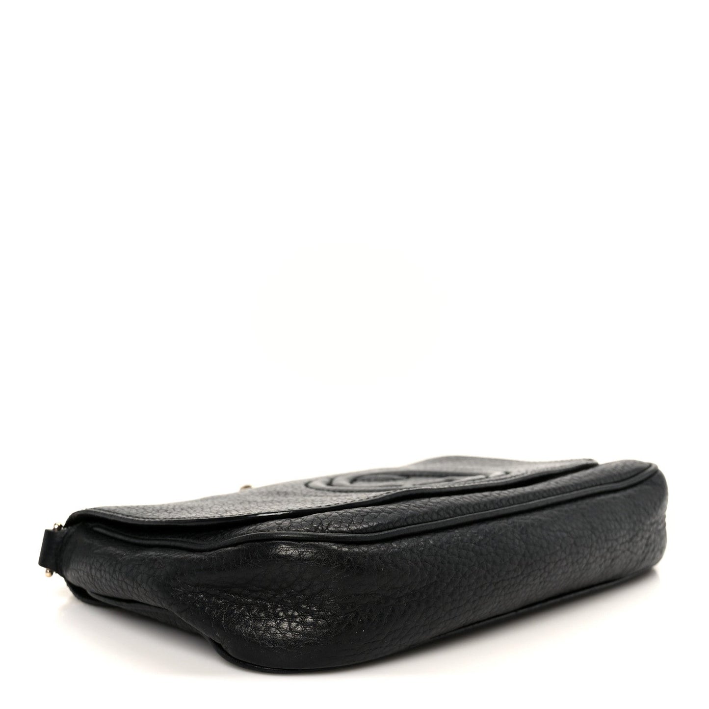Gucci Pebbled Calfskin Medium Soho Flap Crossbody Black