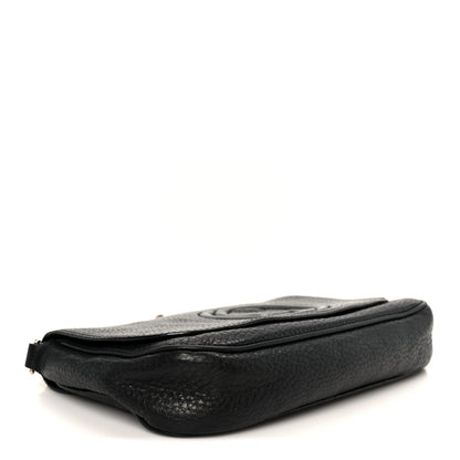 Gucci Pebbled Calfskin Medium Soho Flap Crossbody Black