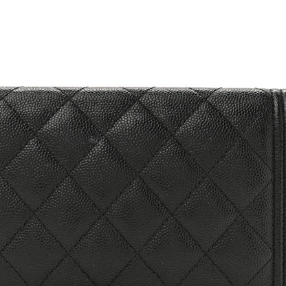 Chanel Caviar Quilted Boy Yen Wallet Black