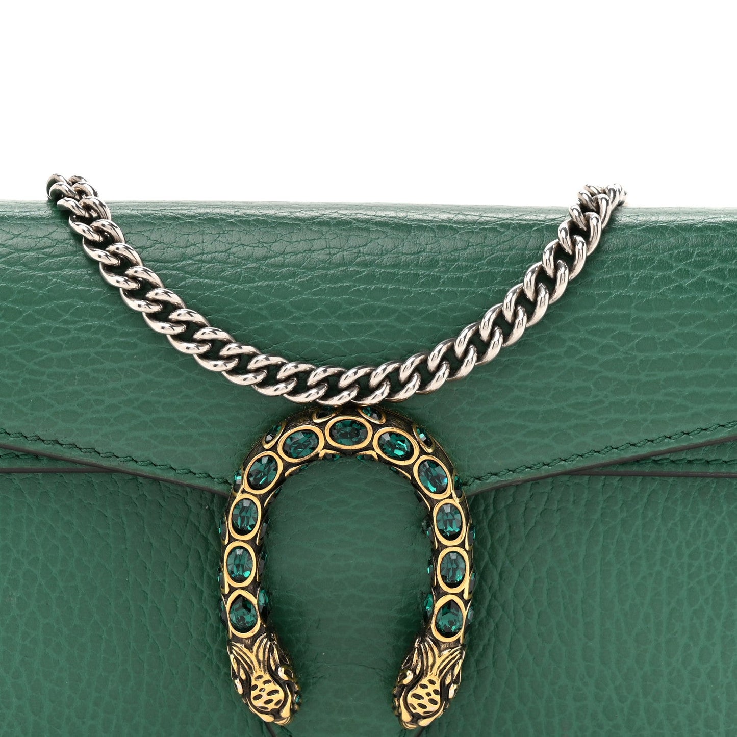 Gucci Dollar Calfskin Crystal Super Mini Dionysus Shoulder Bag Emerald