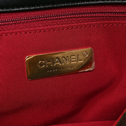 Chanel Goatskin Quilted Maxi Chanel 19 Flap Black