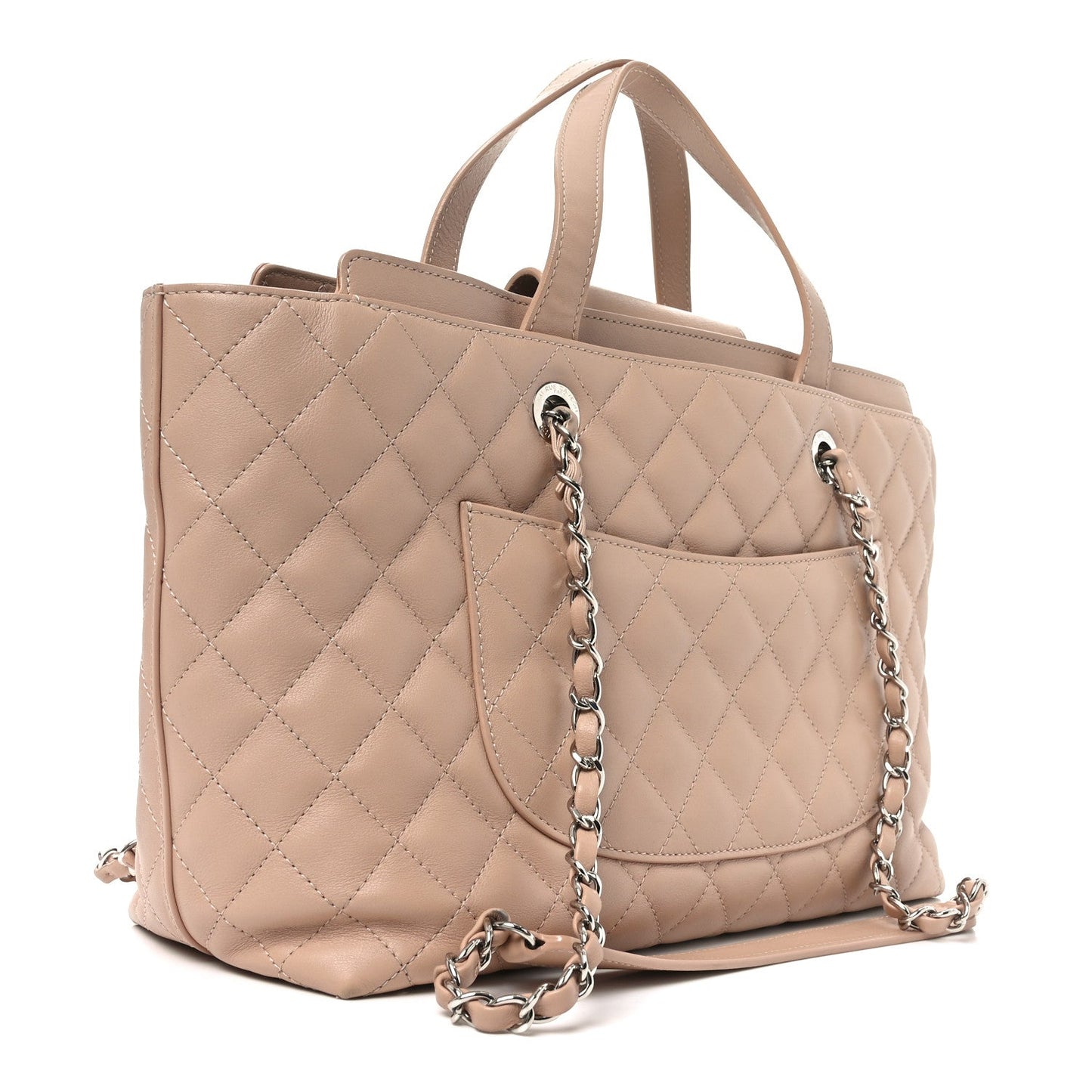 Chanel Calfskin Quilted Large Shopping Tote Light Pink