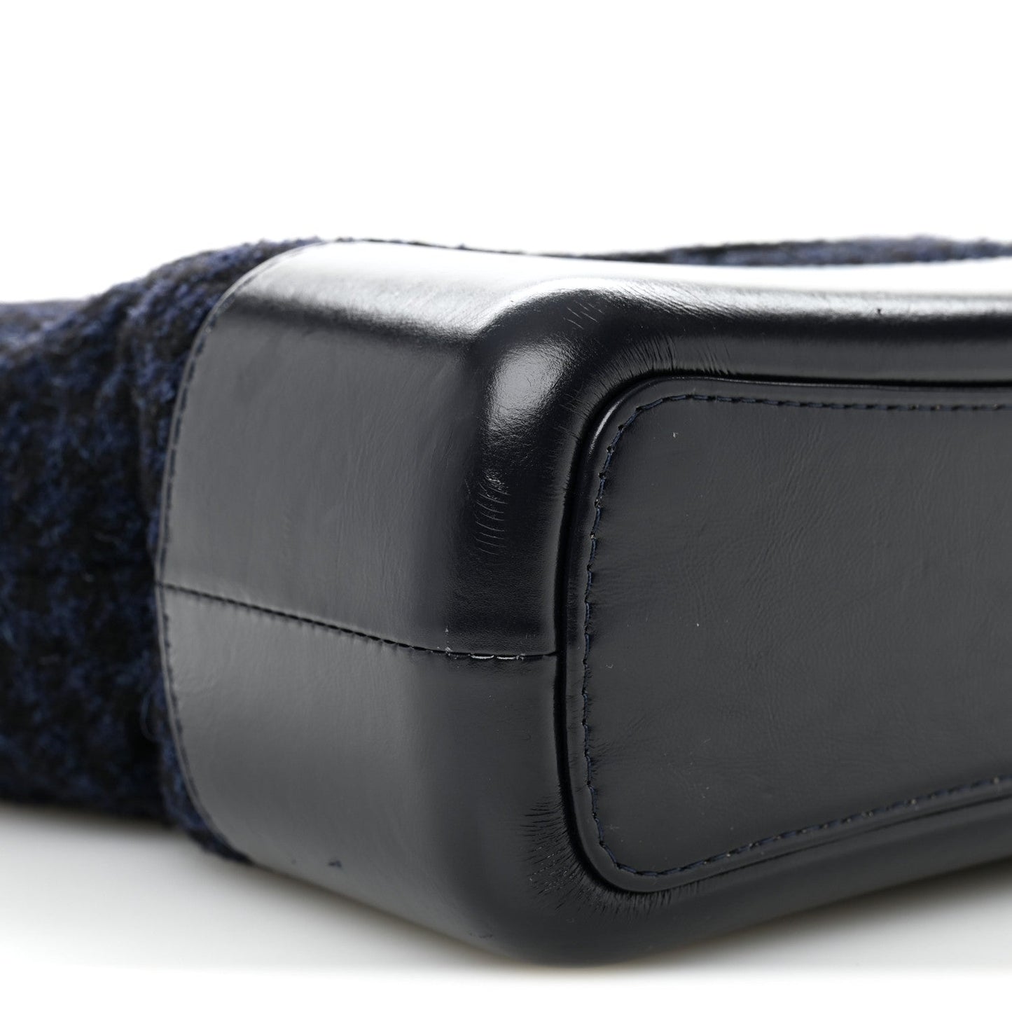 Chanel Tweed Calfskin Quilted Medium Gabrielle Hobo Black Blue