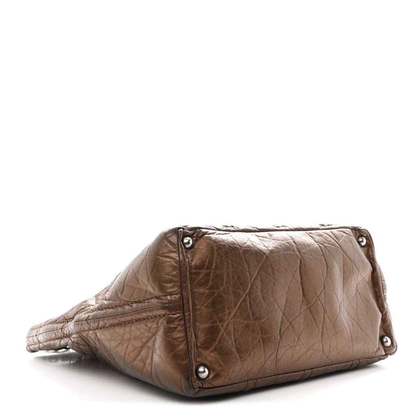Chanel Metallic Aged Calfskin Small Shopping In Moscow Tote Bronze