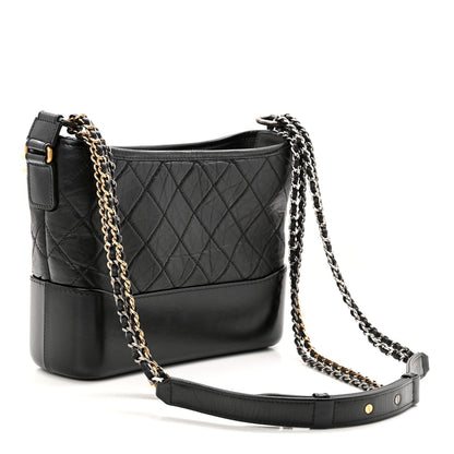 Chanel Aged Calfskin Quilted New Medium Gabrielle Hobo Black
