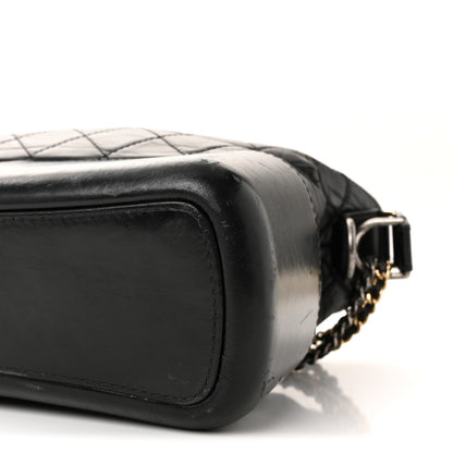 Chanel Aged Calfskin Quilted Medium Gabrielle Hobo Black