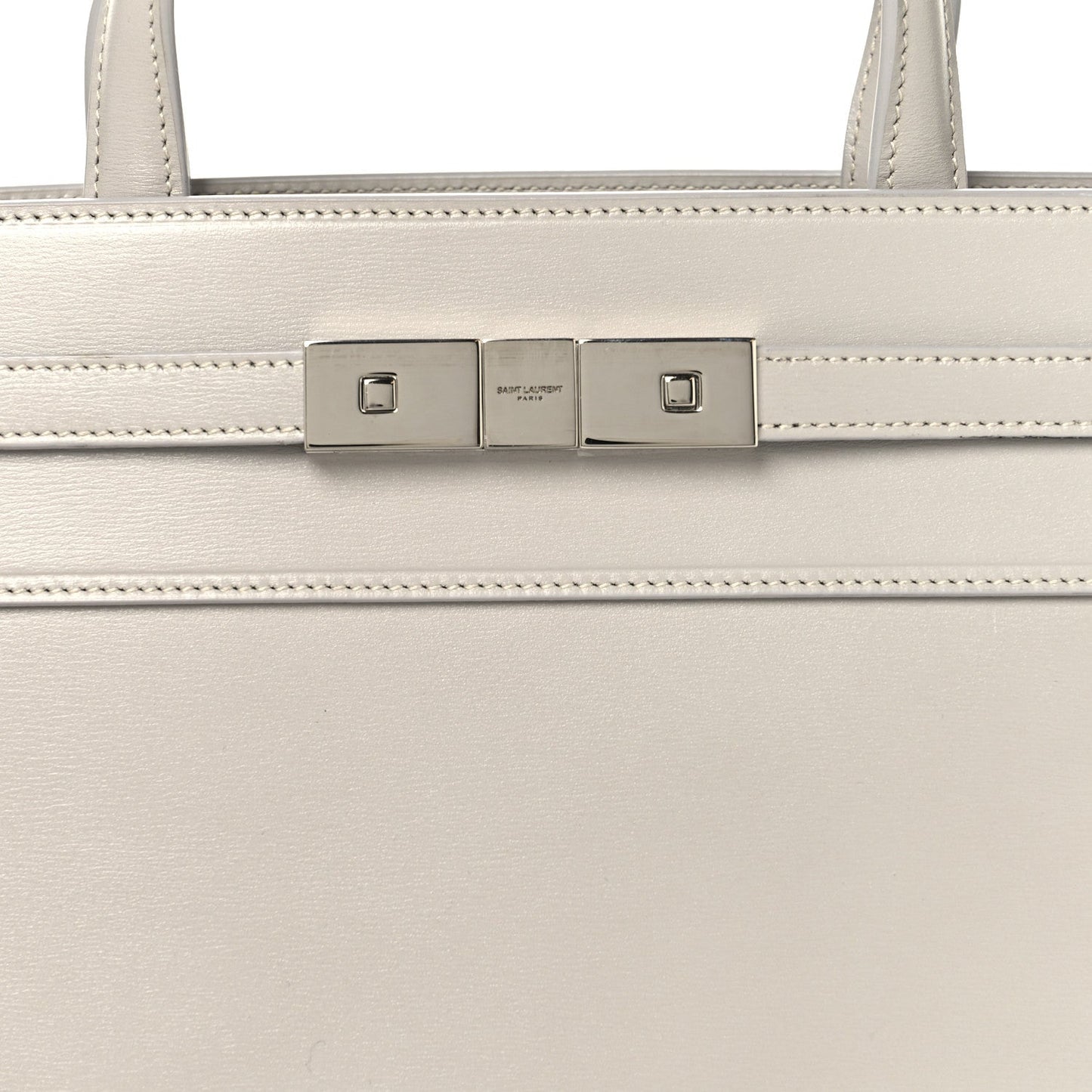 Saint Laurent Calfskin Small Manhattan Shopper Tote Granite