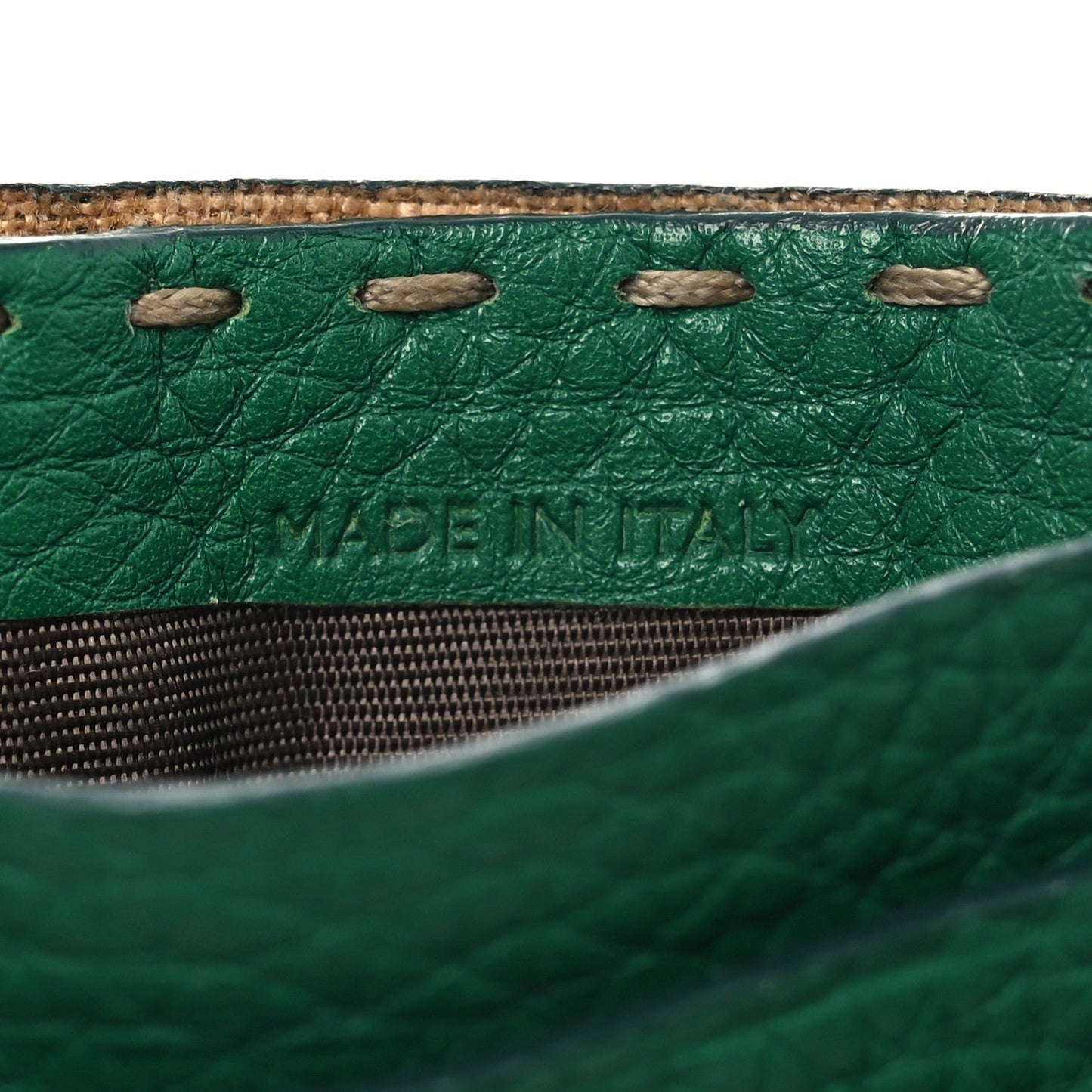 Fendi Cuoio Romano Selleria Card Holder Green