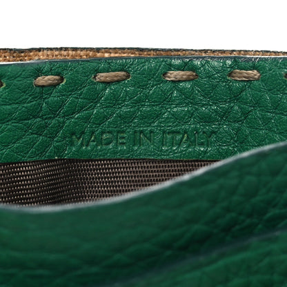 Fendi Cuoio Romano Selleria Card Holder Green