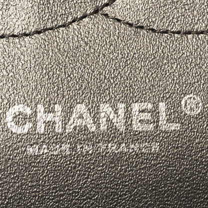 Chanel Metallic Lambskin Quilted Jumbo Double Flap Pewter