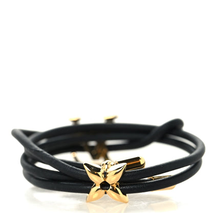 Louis Vuitton Calfskin LV Bloom Bracelet Black
