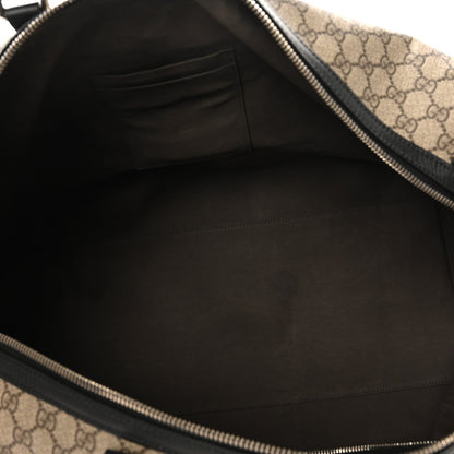 Gucci GG Supreme Monogram Selleria Calfskin Large Duffle Beige Ebony Black