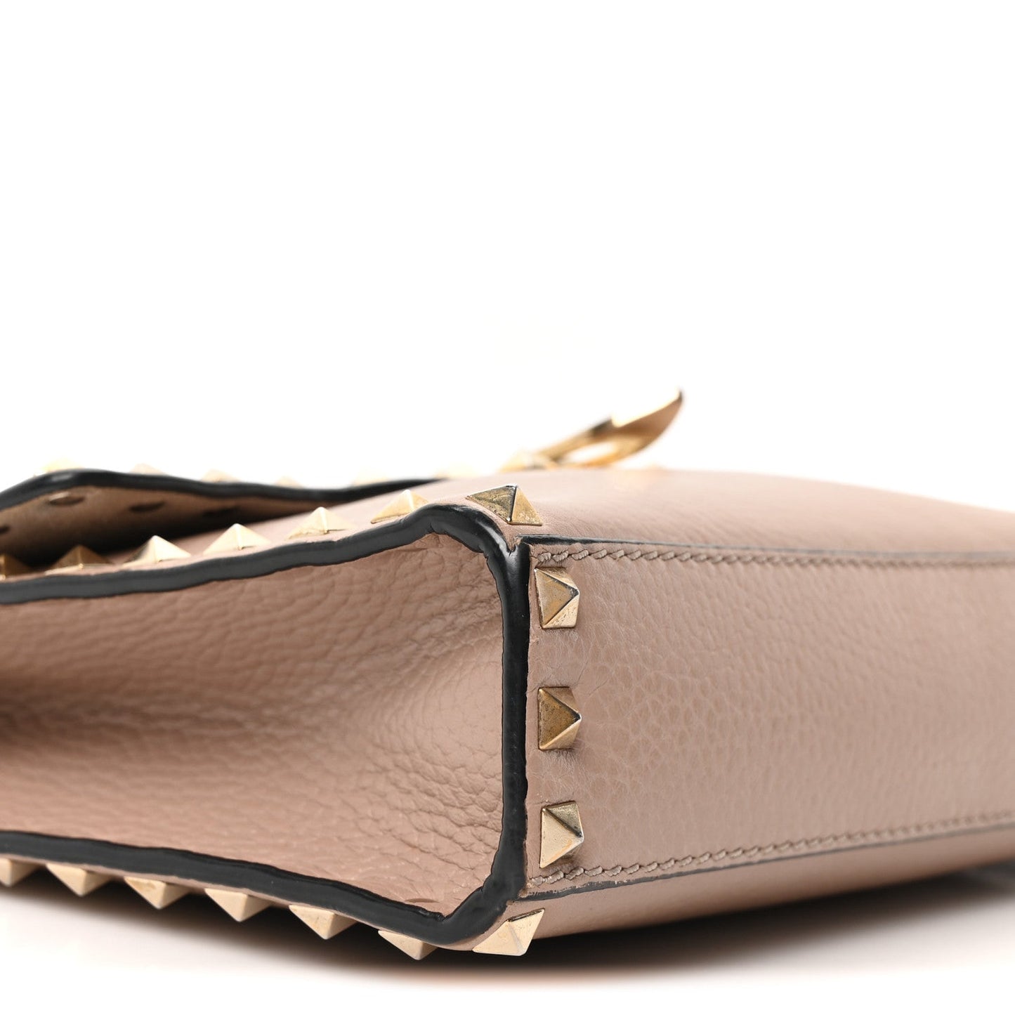 Valentino Garavani Pebbled Calfskin Medium Rockstud Flip Lock Crossbody Bag Skin Sorbet