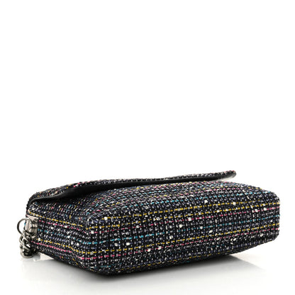 Chanel Tweed Small Messenger Flap Navy