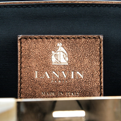 Lanvin Lambskin Draped Frame GM Shoulder Bag Black