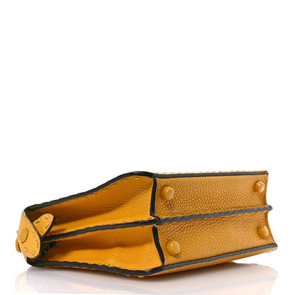 Fendi Cuoio Romano Vitello Cover Sellerissima Monochrome Mini Peekaboo I SEE U Satchel Sunflower